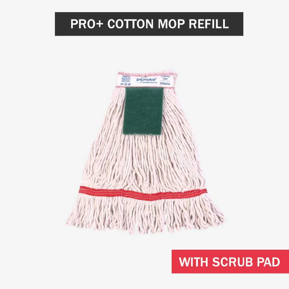 SpringMop PRO+ Cotton Mop Refill with Scrub Pad